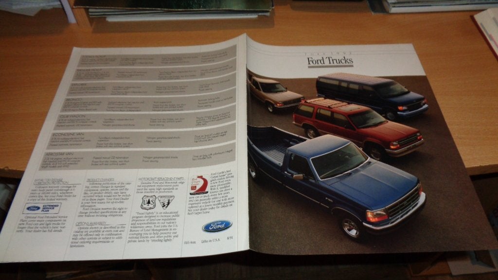USA Folder FORD TRUCKS  1992, Verzenden, Nieuw, Ford