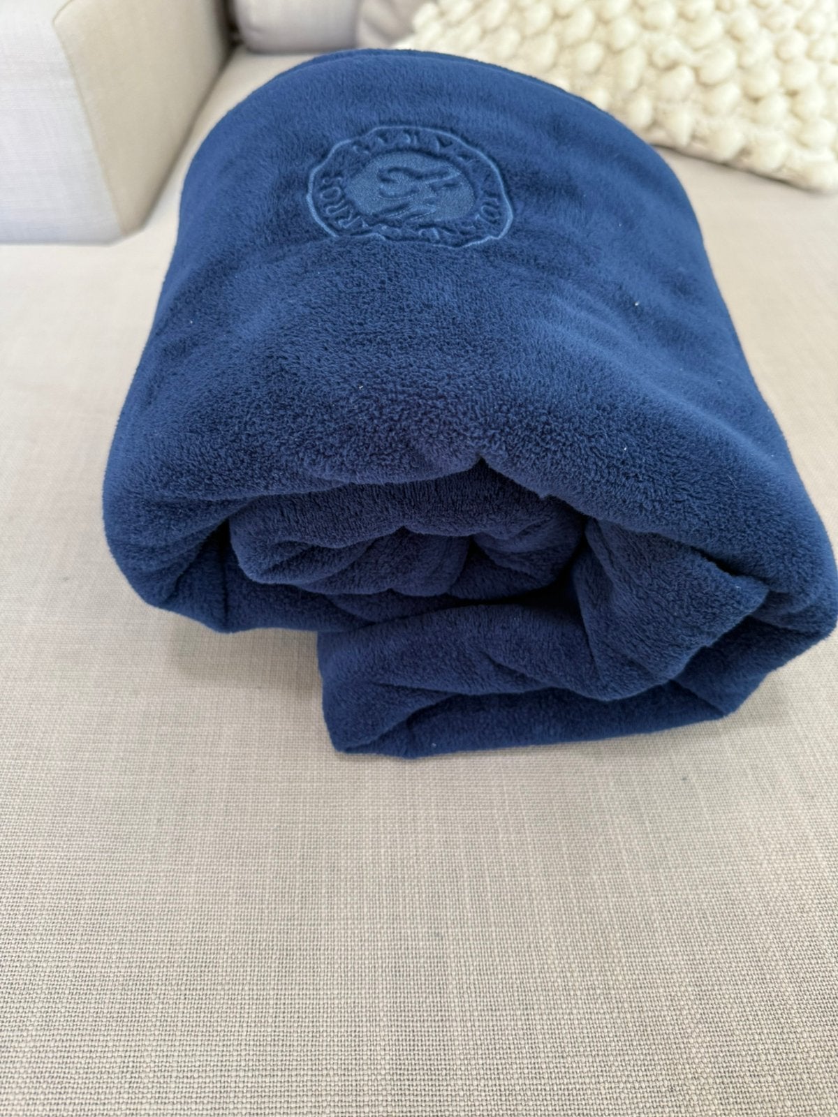 Roland Garros Carré Blanc fleece plaid, 130 cm, Nieuw, Ophalen of Verzenden, Blauw