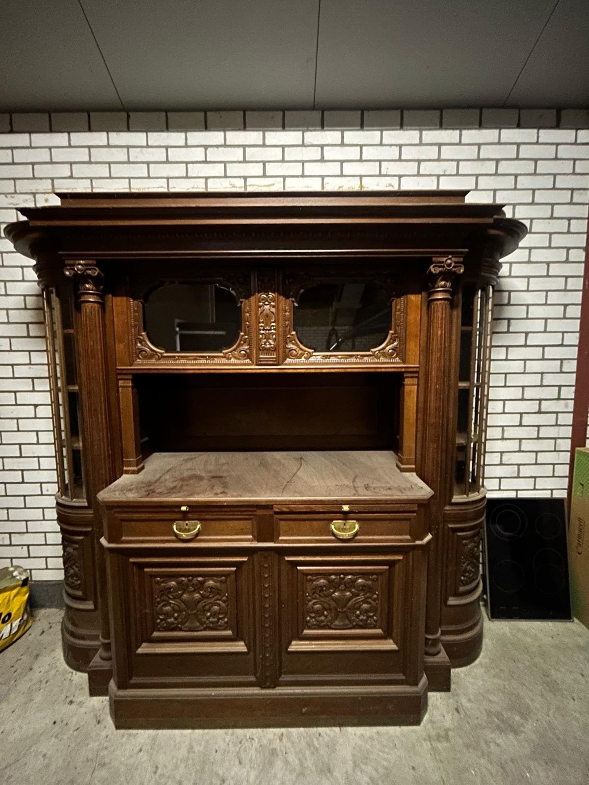 Vintage Antieke eikenhout Kast, Ophalen