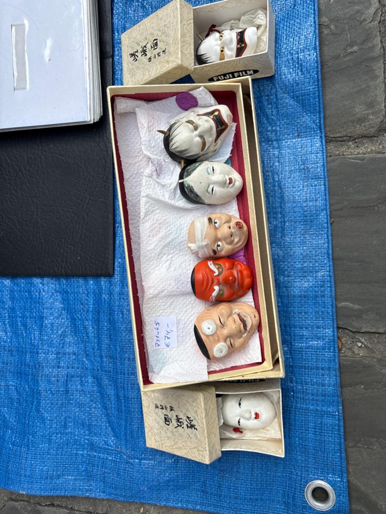 Set van 7 Japanse Nō-maskers in doosjes, Ophalen of Verzenden, Zo goed als nieuw