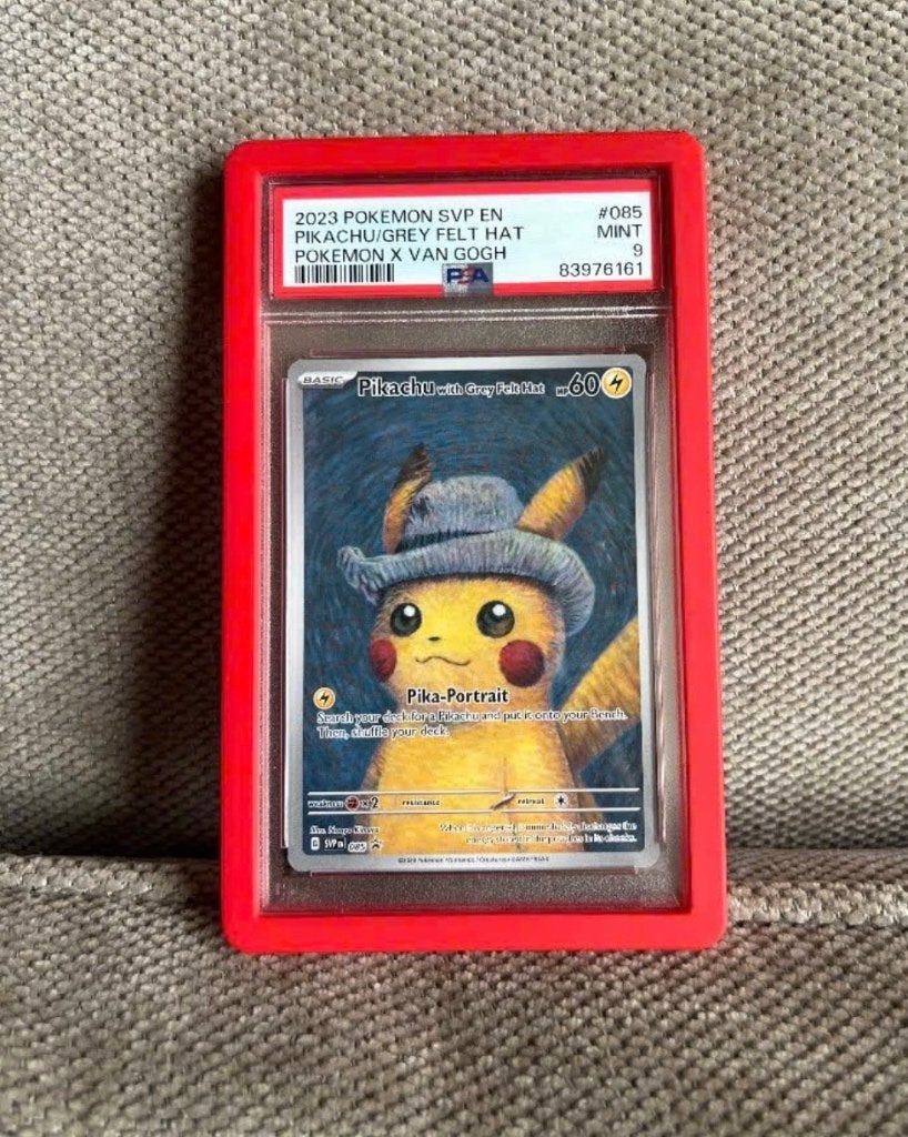Pikachu van gogh psa 9, Ophalen of Verzenden, Zo goed als nieuw, Losse kaart