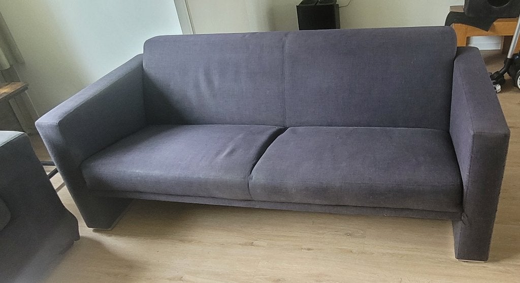 Grijze bank, Huis en Inrichting, Banken | Bankstellen, Ophalen, Gebruikt, 150 tot 200 cm, Tweepersoons
