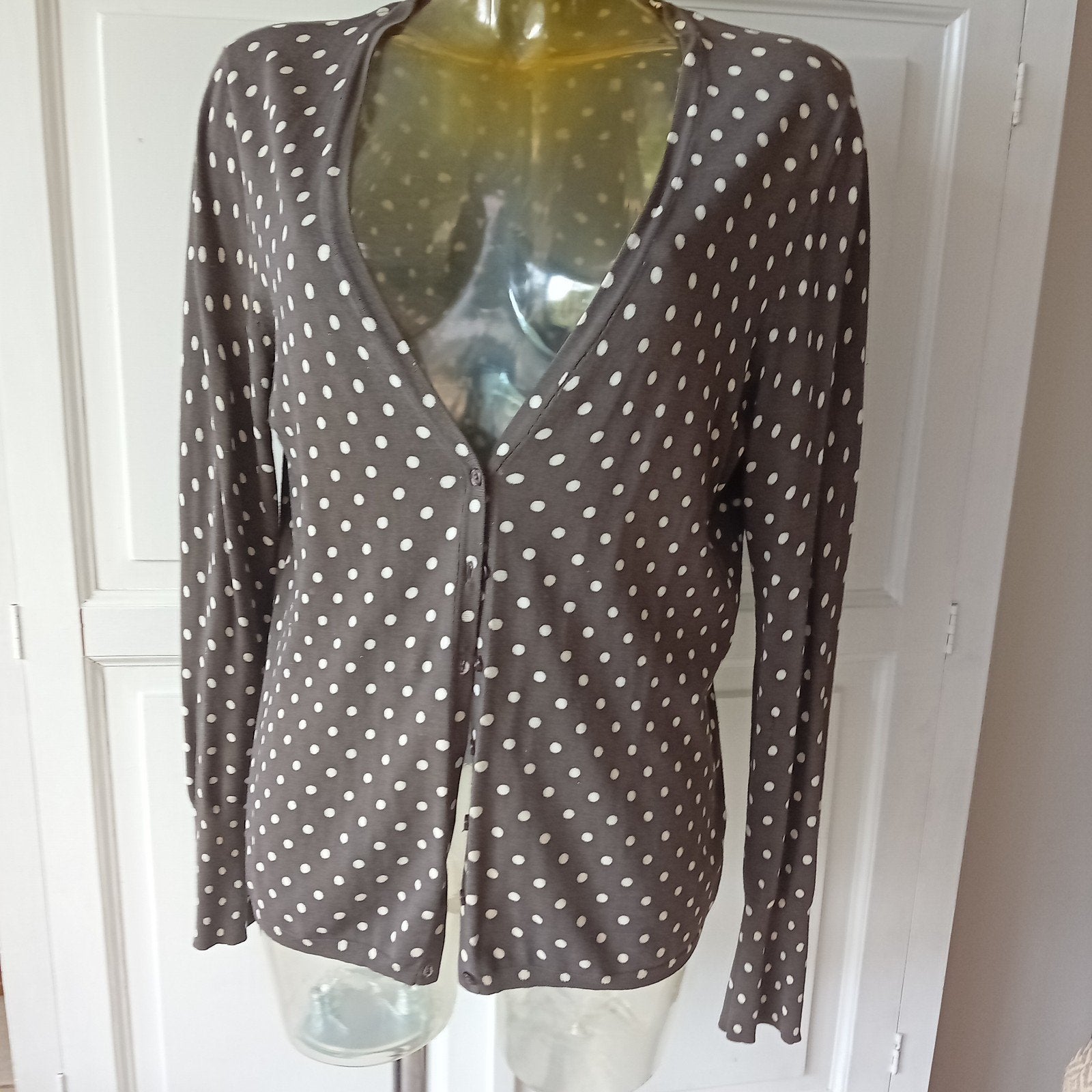 leuk bruin/taupe vestje L, Bruin, Verzenden, Maat 42/44 (L), Zo goed als nieuw