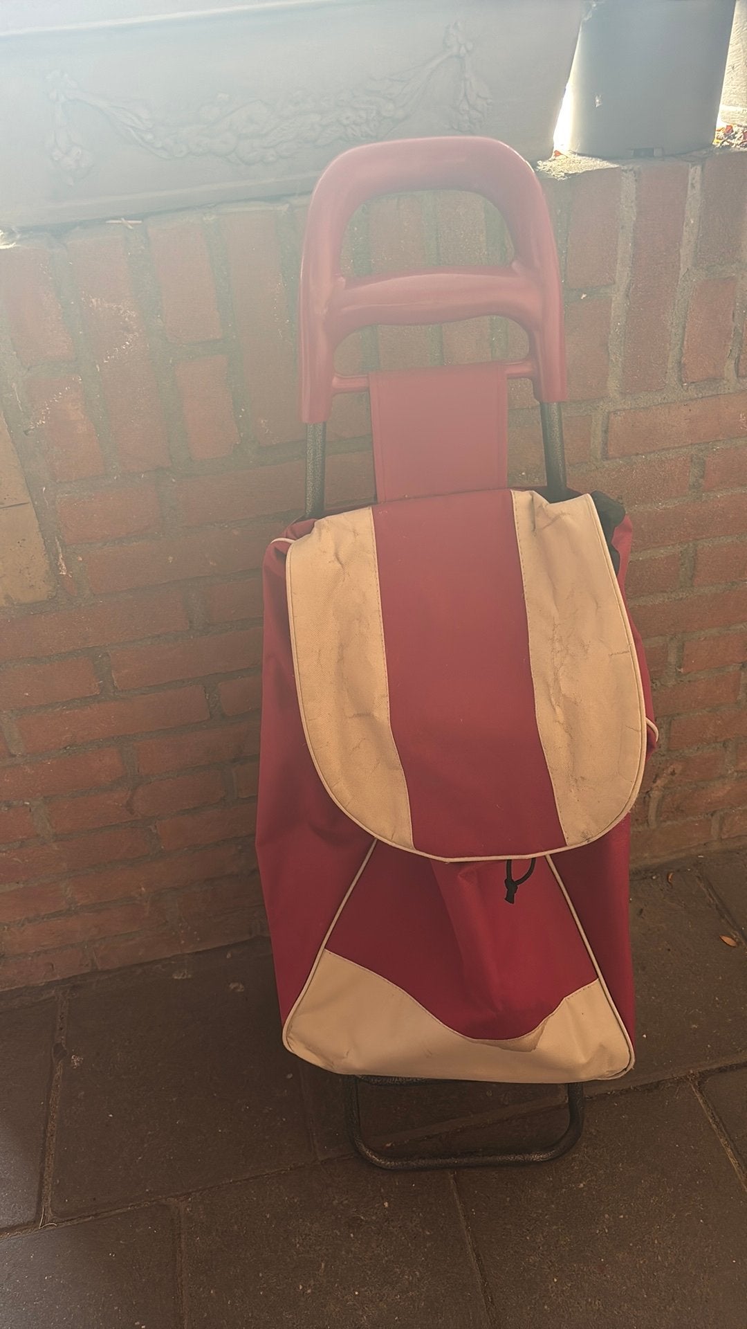 Bordeau/grijze Boodschappen trolley, Ophalen, Zo goed als nieuw, Grijs, 30 cm of meer
