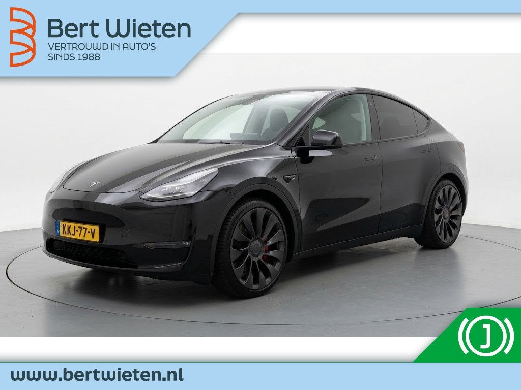 Tesla Model Y Performance AWD 75 kWh (bj 2022, automaat), Auto's, Tesla, Automaat, 0 cilinders, Gebruikt, Zwart