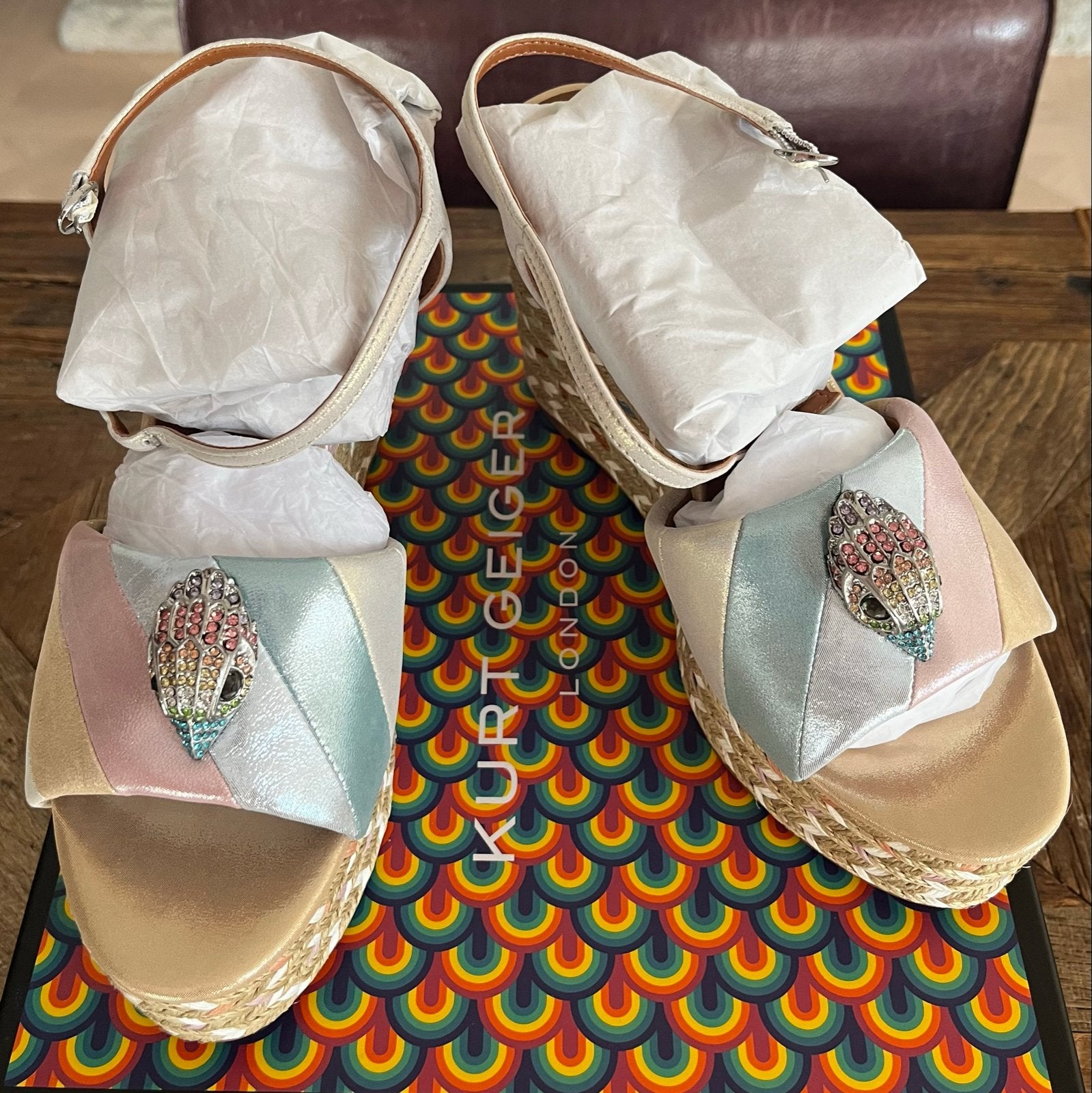 Kurt Geiger Kensington Espadrille Wedges - Maat 39, Verzenden, Zo goed als nieuw, Overige kleuren, Espadrilles of Moccasins