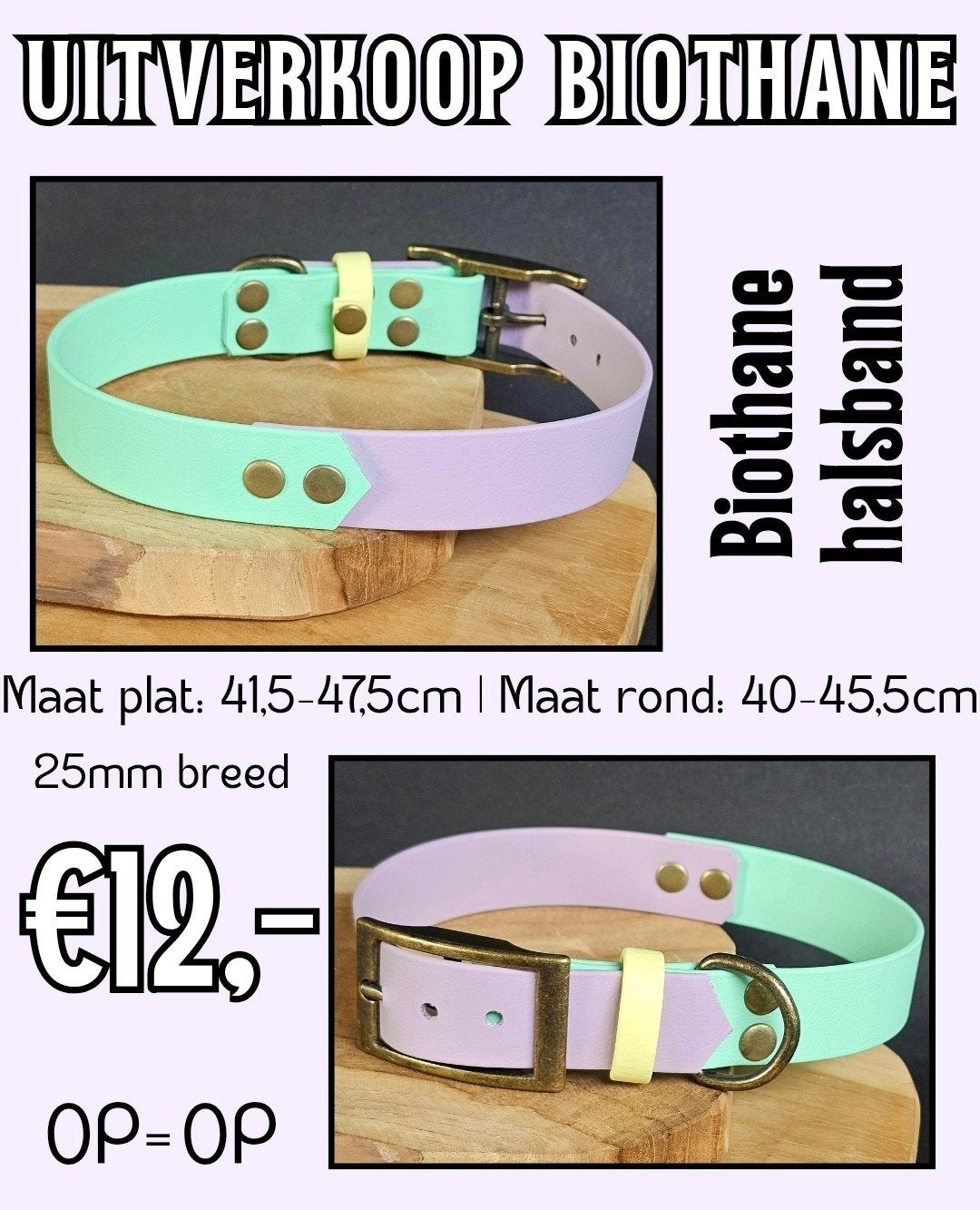 Nieuwe Biothane halsband | Hond | Handgemaakt, Verzenden, Handgemaakt, Nieuw