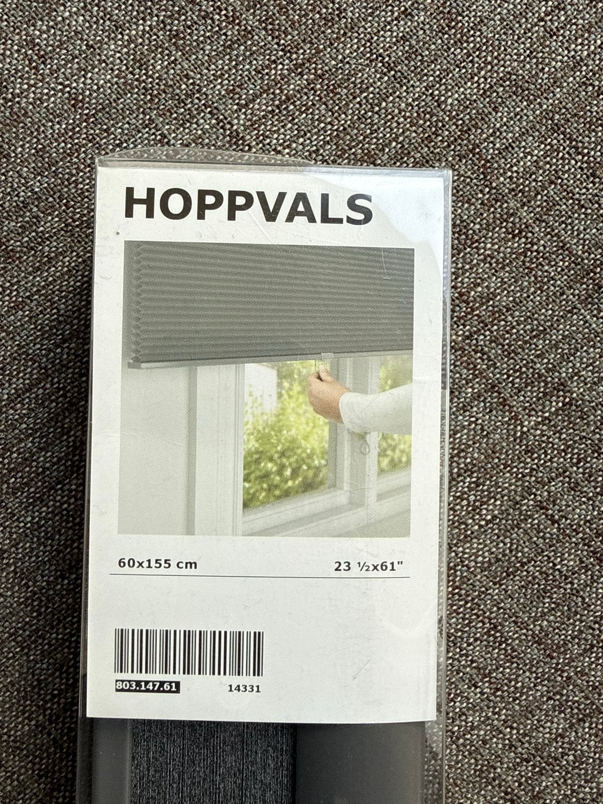 IKEA HOPPVALS Plisségordijn 60x155 cm - Grijs, Verduisterend, Nieuw, Ophalen of Verzenden, Plisségordijn