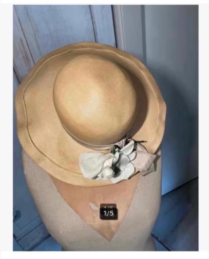 Vintage dames zomer hoed, leuk voor op een paspop, X, Gedragen, One size fits all, Ophalen of Verzenden