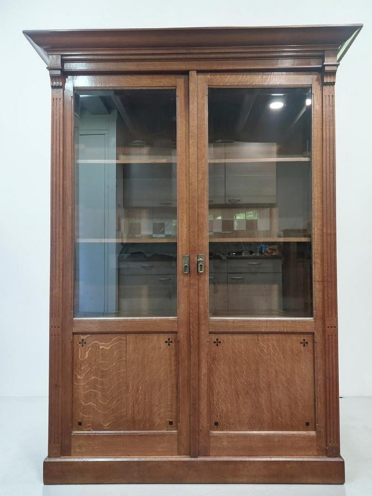 Antieke boekenkast art deco kast, Antiek en Kunst, Ophalen