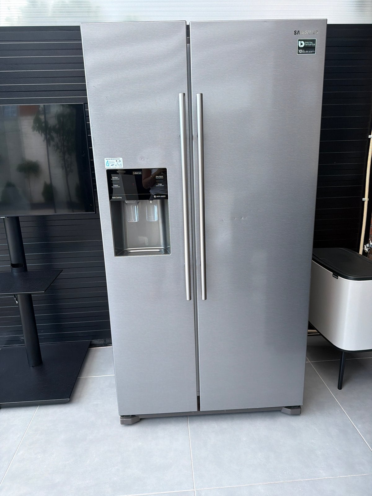 Samsung Side-by-Side Koelkast met Water- en IJsdispenser, Ophalen, Gebruikt, 200 liter of meer, 60 cm of meer