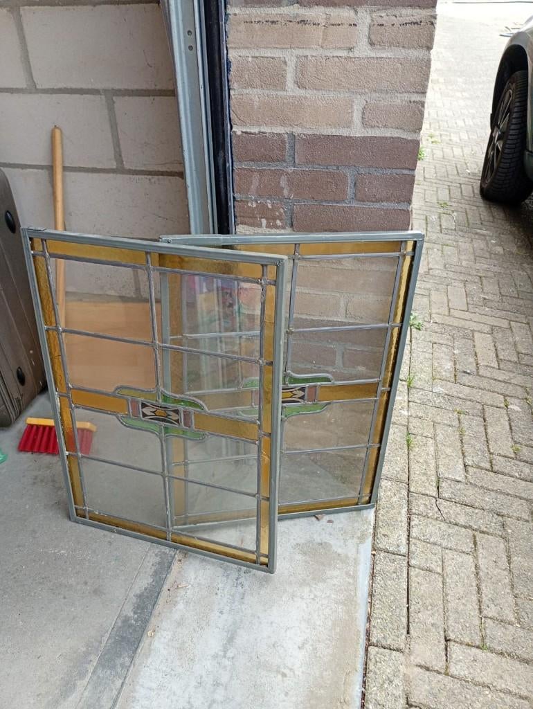 Glas in lood ramen, Ophalen, Gevelraam of Ruit, Minder dan 80 cm, Zo goed als nieuw