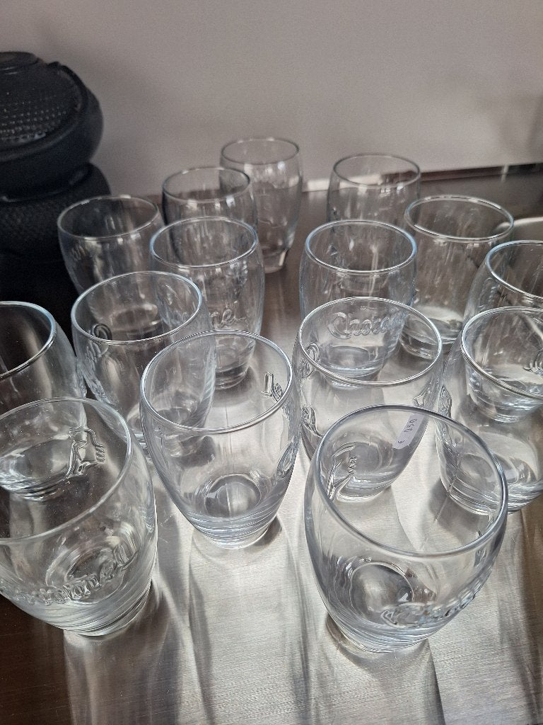 CHOCOMEL glazen 15 stuks, Ophalen of Verzenden, Zo goed als nieuw, Overige typen