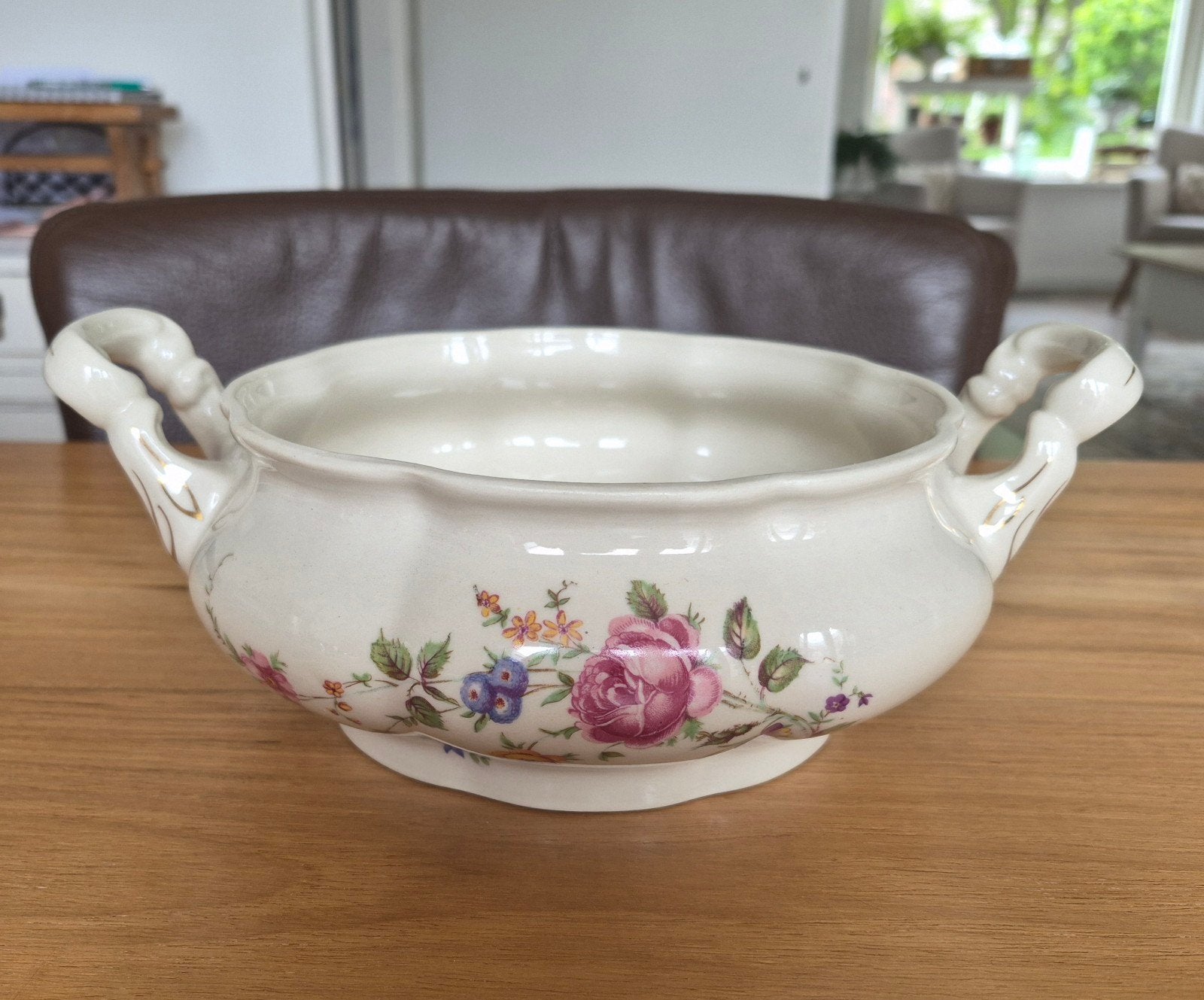 Mooie brocante "bloem" schaal, Ophalen of Verzenden