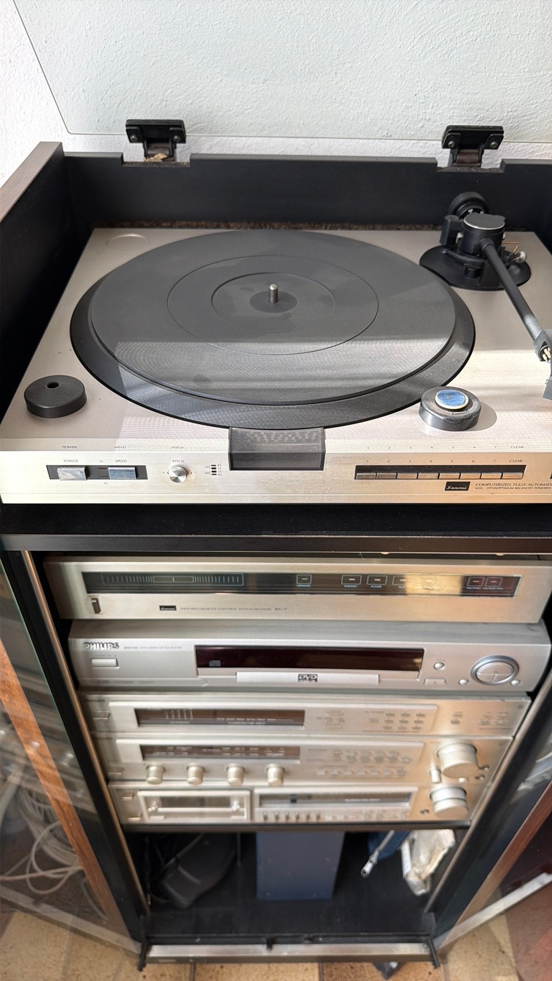 Vintage Philips Stereo Toren + Meubel, Ophalen, Zo goed als nieuw, Cd-speler, Philips