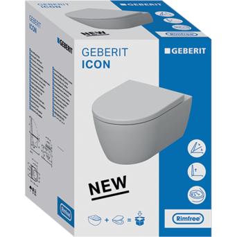 Geberit iCon pack wandcloset 53cm rimfree wit 501.664.00.1, Ophalen of Verzenden, Nieuw, Steen, Toilet