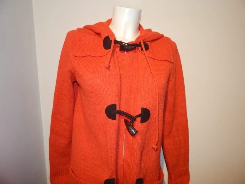 Ralph Lauren oranje wollen houtje touwtje vest capuchon M, Maat 38/40 (M), Verzenden, Oranje, Ralph Lauren