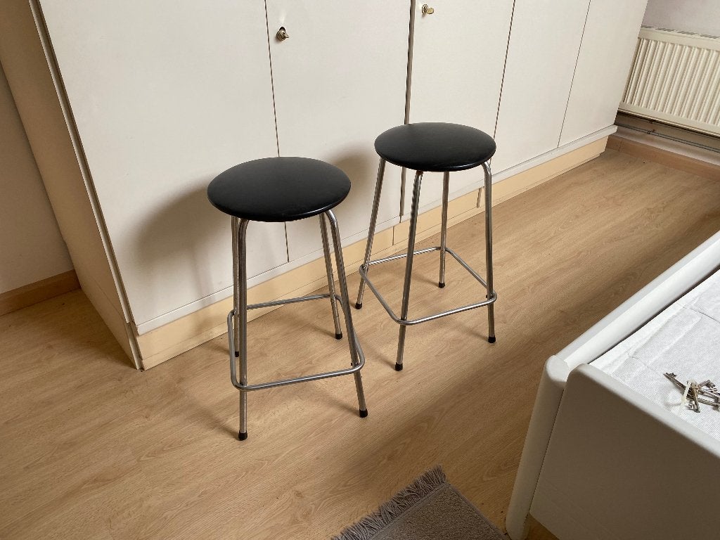 vintage barkruk, Ophalen, Gebruikt, 60 tot 90 cm, Metaal