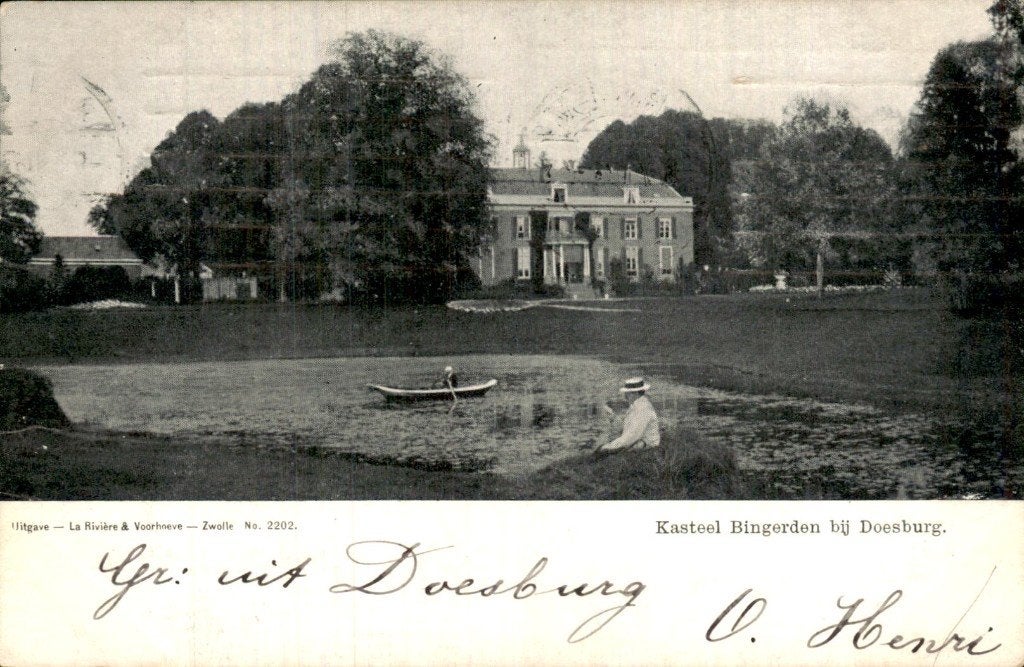 Doesburg - Kasteel Bingerden - bij Doesburg, Verzamelen, Ophalen of Verzenden, Voor 1920, Gelopen, Gelderland
