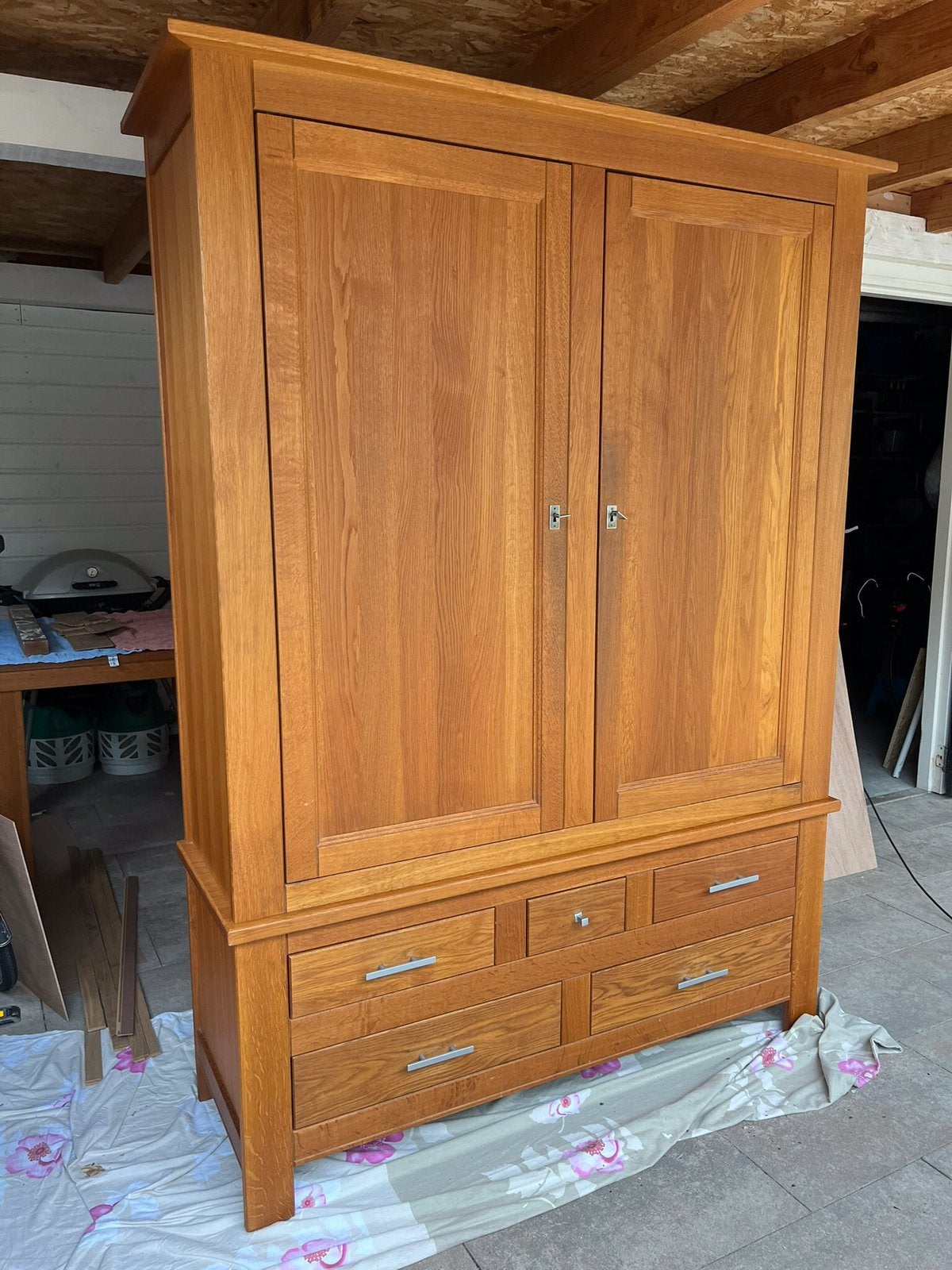 Broodkast  kamerkast wandkast eiken in de olie, Ophalen, Gebruikt, Eikenhout, 40 tot 80 cm