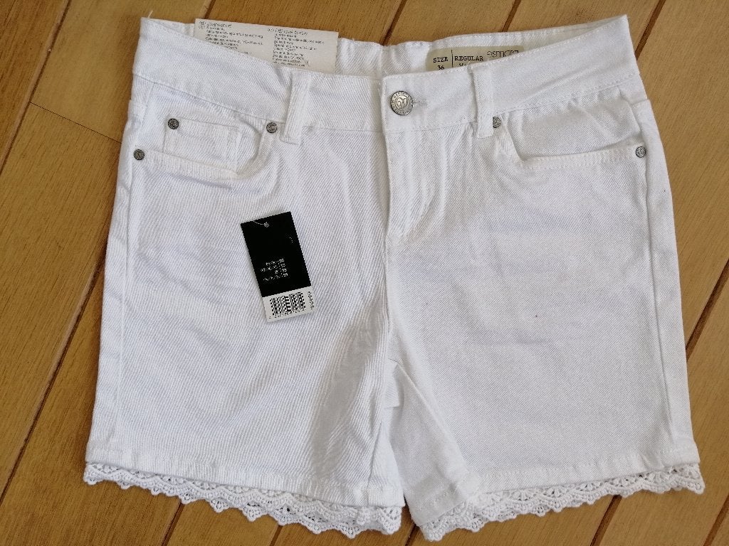 ESMARA bermuda short wit met kant maat 36 - nieuw -, Kleding | Dames, Kort, Wit, Nieuw, Maat 36 (S)