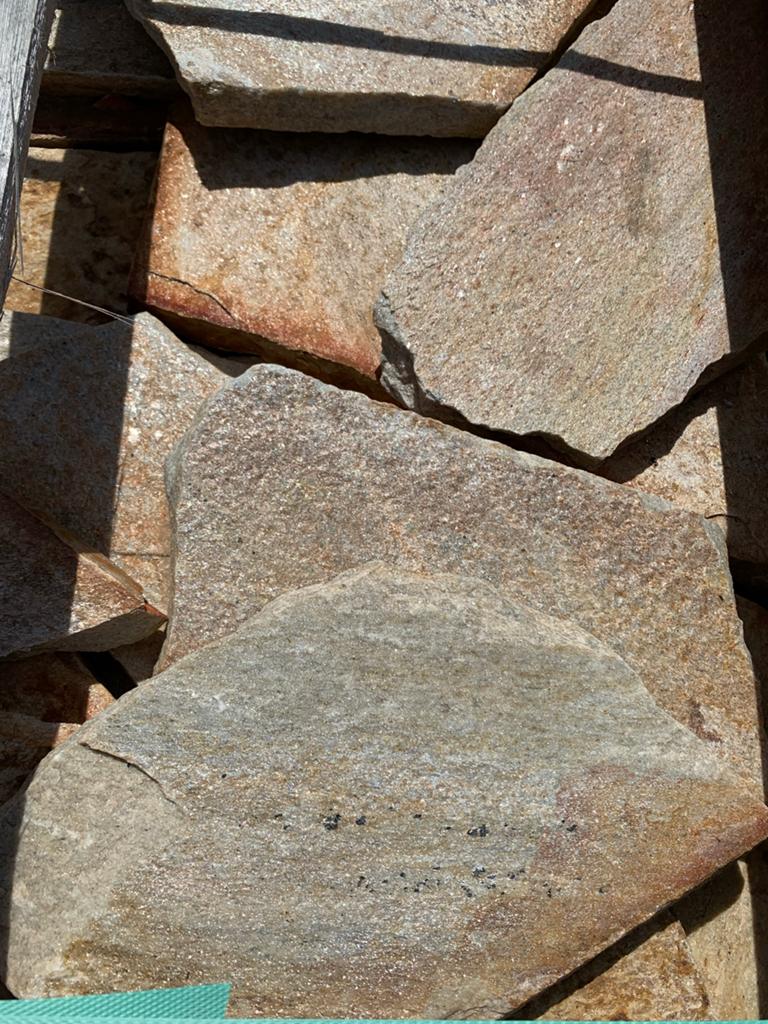 Flagstones grijs beige rood bestrating natuursteen, Overige typen, Nieuw, Ophalen of Verzenden, Multi