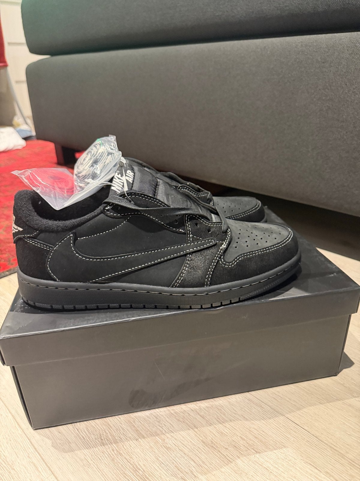 Nike Air Jordan retro 1 Low OG SP Travis Scott Black Phantom, Ophalen of Verzenden, Nieuw, Zwart, Sneakers of Gympen