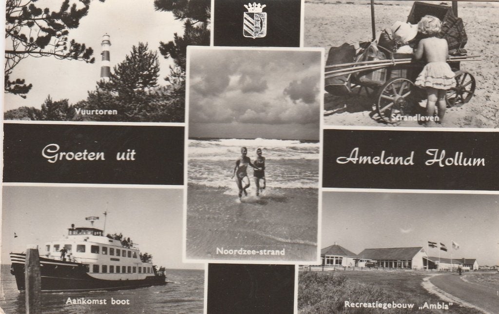 groeten uit hollum ameland, Ophalen of Verzenden, 1940 tot 1960, Waddeneilanden