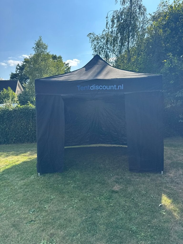 Professionele 3x3 Partytent Zwart Aluminium Met Zijwanden, Hoofdweg 60B, Opvouwbaar, Partytent, Minder dan 4 meter