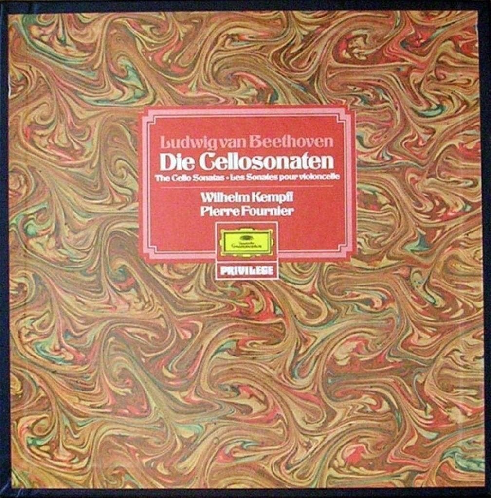Beethoven Wilhelm Kempff Pierre Fournier Cellosonaten 3 LP, Kamermuziek, Ophalen of Verzenden, Zo goed als nieuw, 12 inch