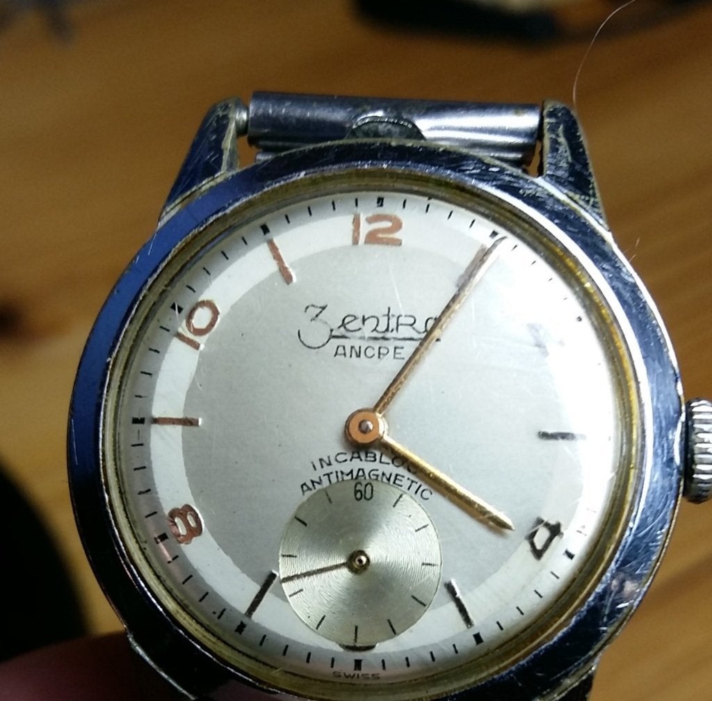 Dameshorloge Zentra 1951 retro vintage met fixoflex band, Overige merken, Staal, Gebruikt, Staal