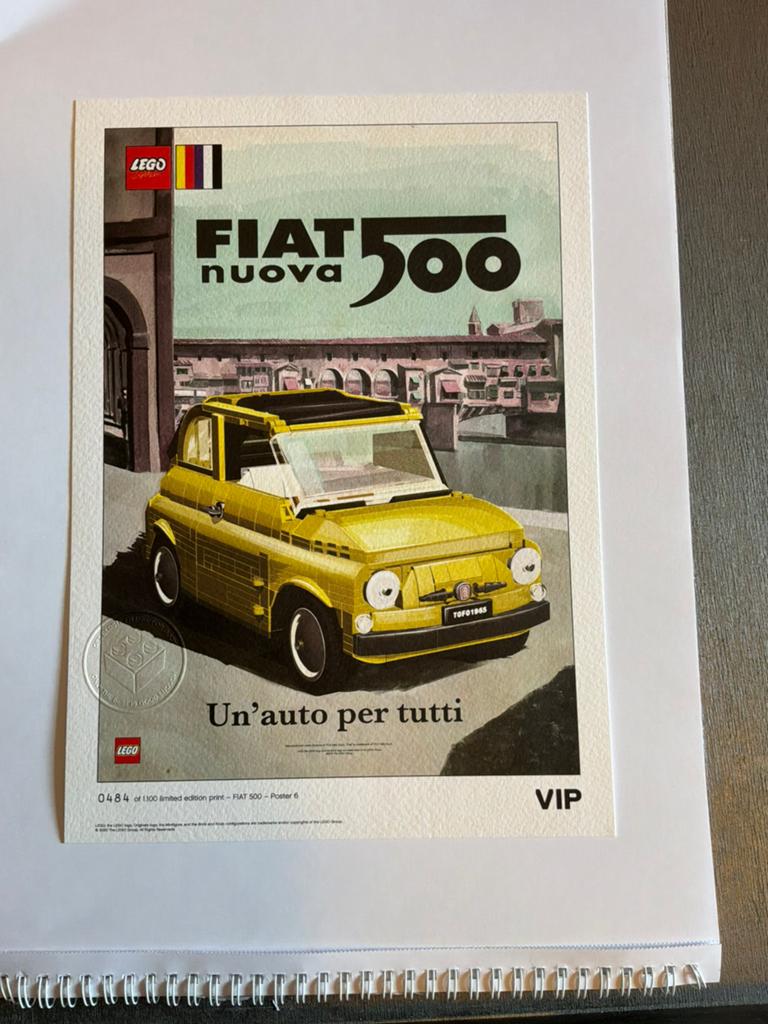 LEGO Fiat 500 VIP Limited Edition Poster 5006309, Overige thema's, Lego, Overige typen, Nieuw