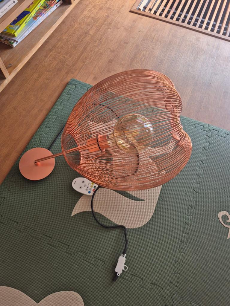 Koperkleurige lamp met afstandsbediening, Ophalen, Zo goed als nieuw, Modern, Industrieel, Koper