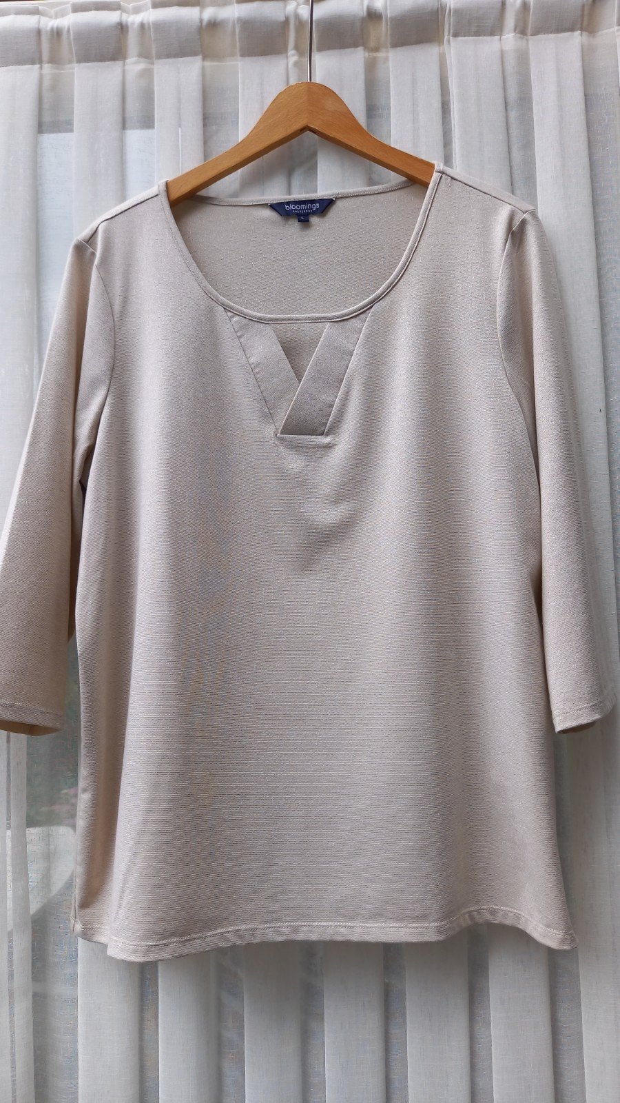 BLOOMINGS  SHIRT/TOP MAAT L., Beige, Maat 42/44 (L), Ophalen of Verzenden, Zo goed als nieuw