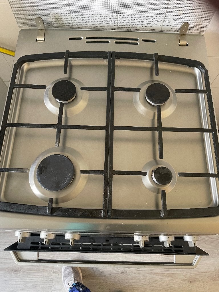 Gasfornuis met elektrische oven, Witgoed en Apparatuur, Fornuizen, Ophalen, Gebruikt, 4 kookzones, Gas