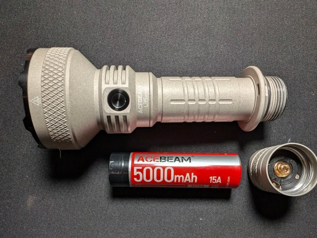 Acebeam L35 V2 MAO XHP70.3 HI 5.000 lm 650m, Ophalen of Verzenden, Batterij