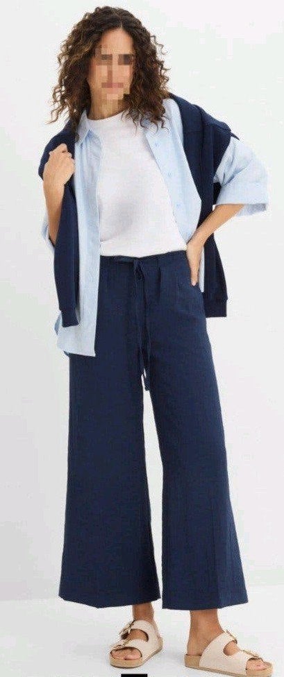 Bonprix culotte broek, d.blauw, maat 46, Kleding | Dames, Broeken en Pantalons, Bonprix, Blauw, Maat 46/48 (XL) of groter, Nieuw