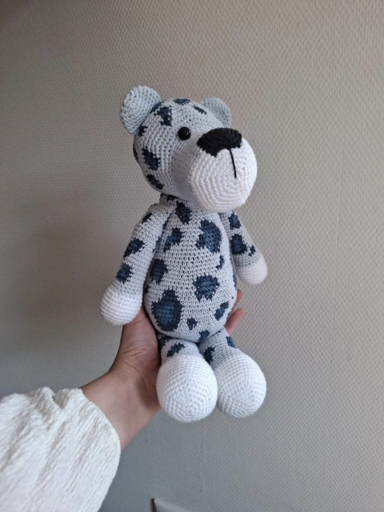 Gehaakte Luipaard, Kinderen en Baby's, Speelgoed | Knuffels en Pluche, Overige merken, Blauw, Nieuw, Middelgroot (20 tot 80 cm)