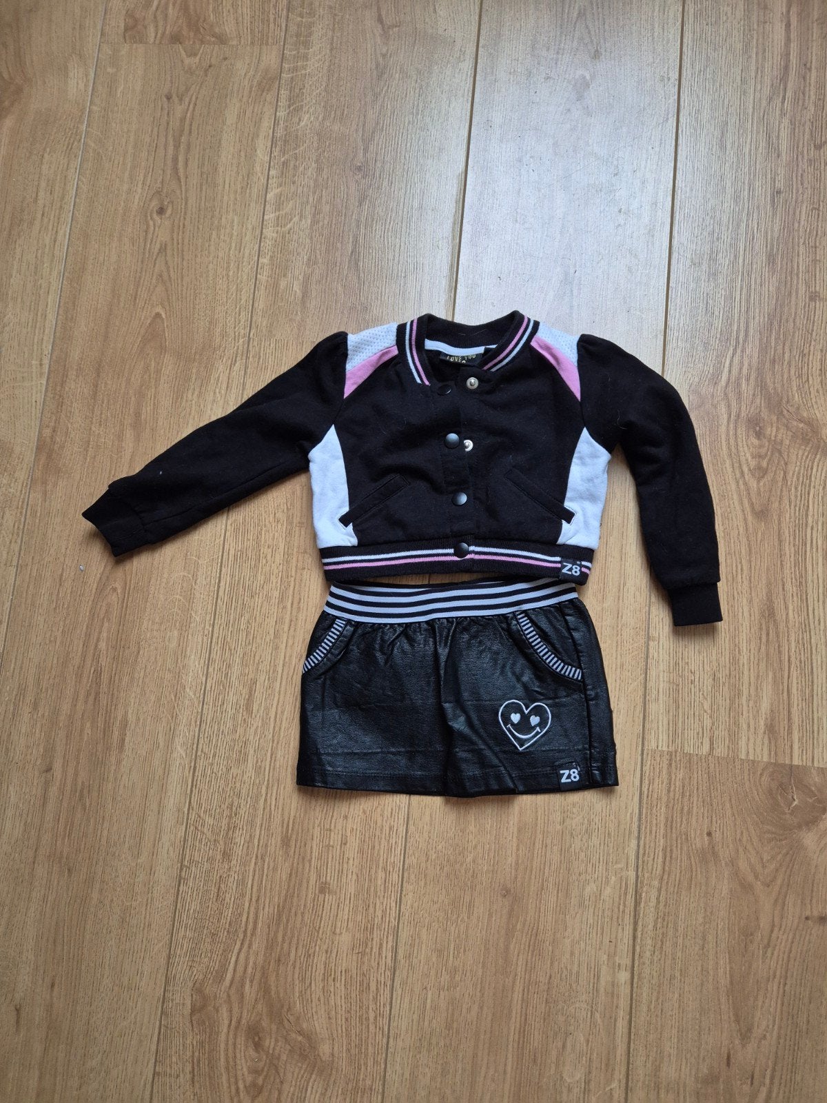 Z8 setje rokje + vestje maat 80 zwart/roze, Ophalen of Verzenden, Zo goed als nieuw, Z8, Meisje