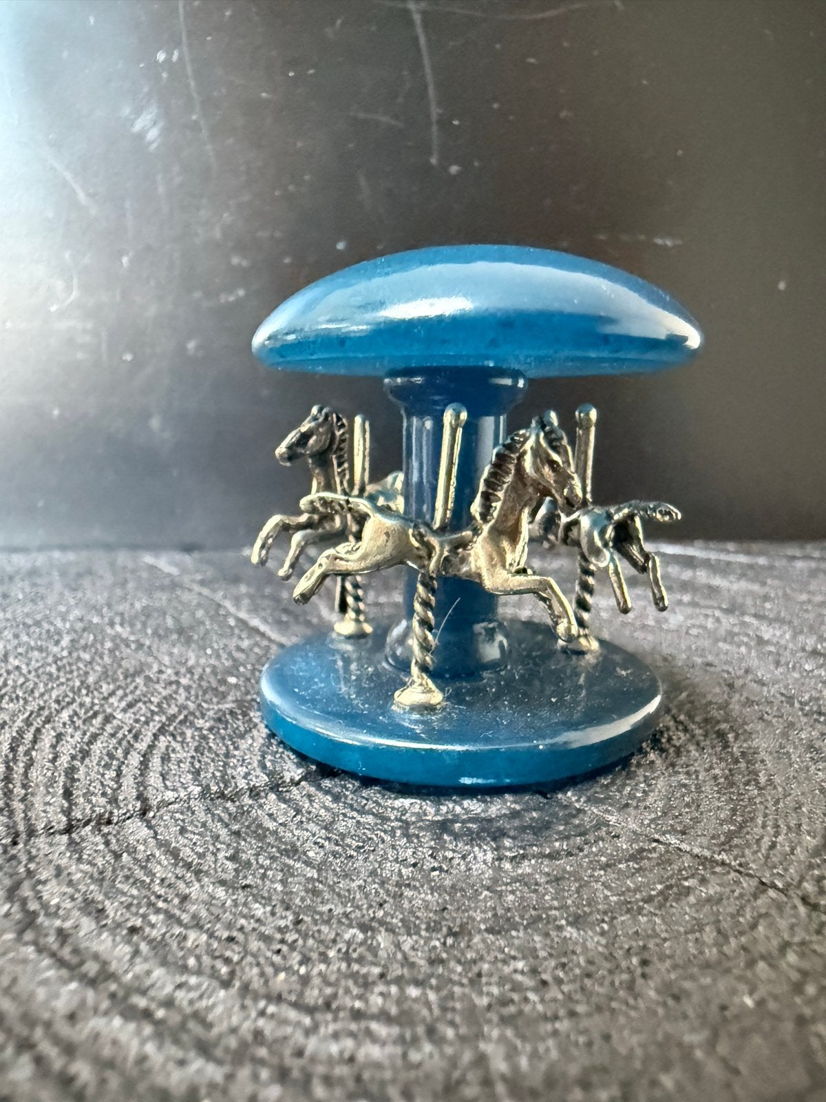 Vintage Carrousel met Zilveren Paardjes - Diepblauw, Verzenden