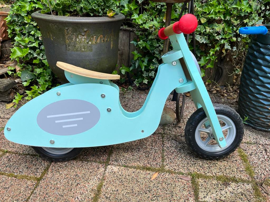 Houten loopfiets scooter - mintgroen, Ophalen of Verzenden, Gebruikt, Loopfiets