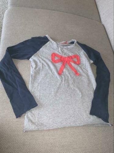 Bengh shirt 122 128 blauw grijs blauwe grijze longsleeve, Kinderen en Baby's, Kinderkleding | Maat 122, Zo goed als nieuw, Shirt of Longsleeve