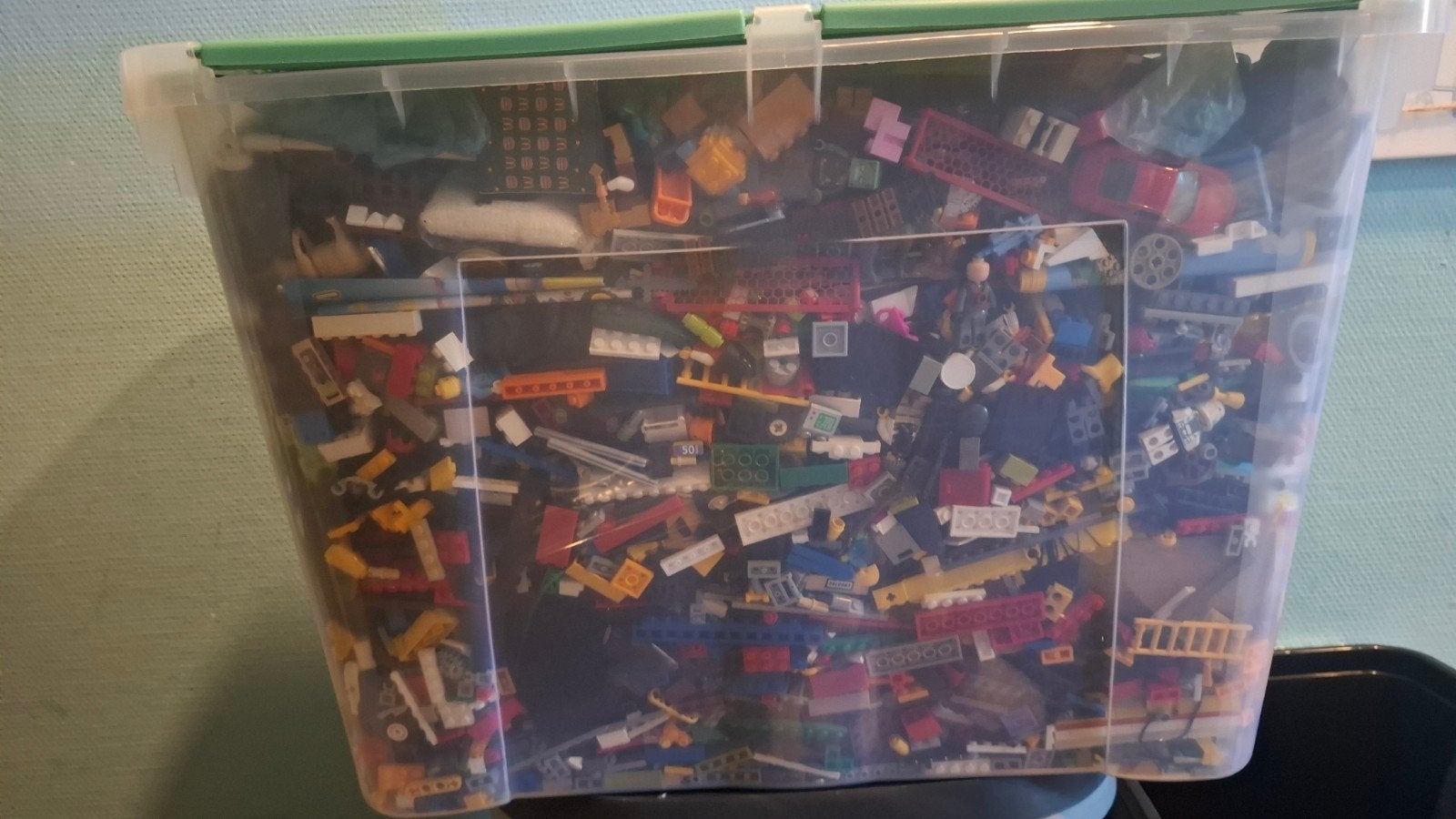 Grote krat Lego met handleidingen, Ophalen, Gebruikt, Overige thema's, Lego