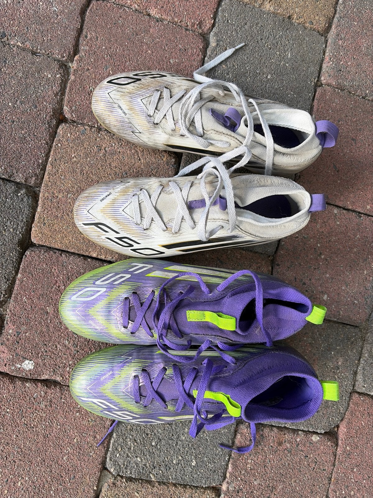 Adidas F50 Voetbalschoenen - Maat 37 2/3 (grijs) & 38 2/3 (p, Maat XS of kleiner, Ophalen, Gebruikt, Schoenen