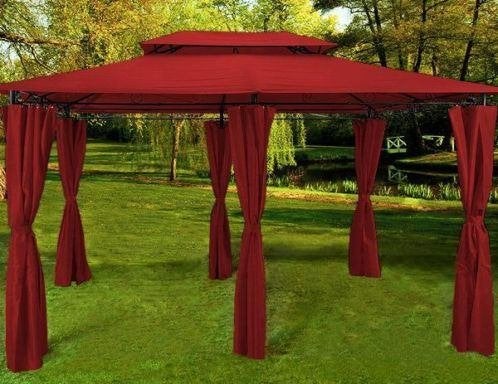 Chique Stalen Paviljoen Prieel Partytent 3x4m Rood, Ophalen of Verzenden, Nieuw, Minder dan 5 meter, Paviljoen