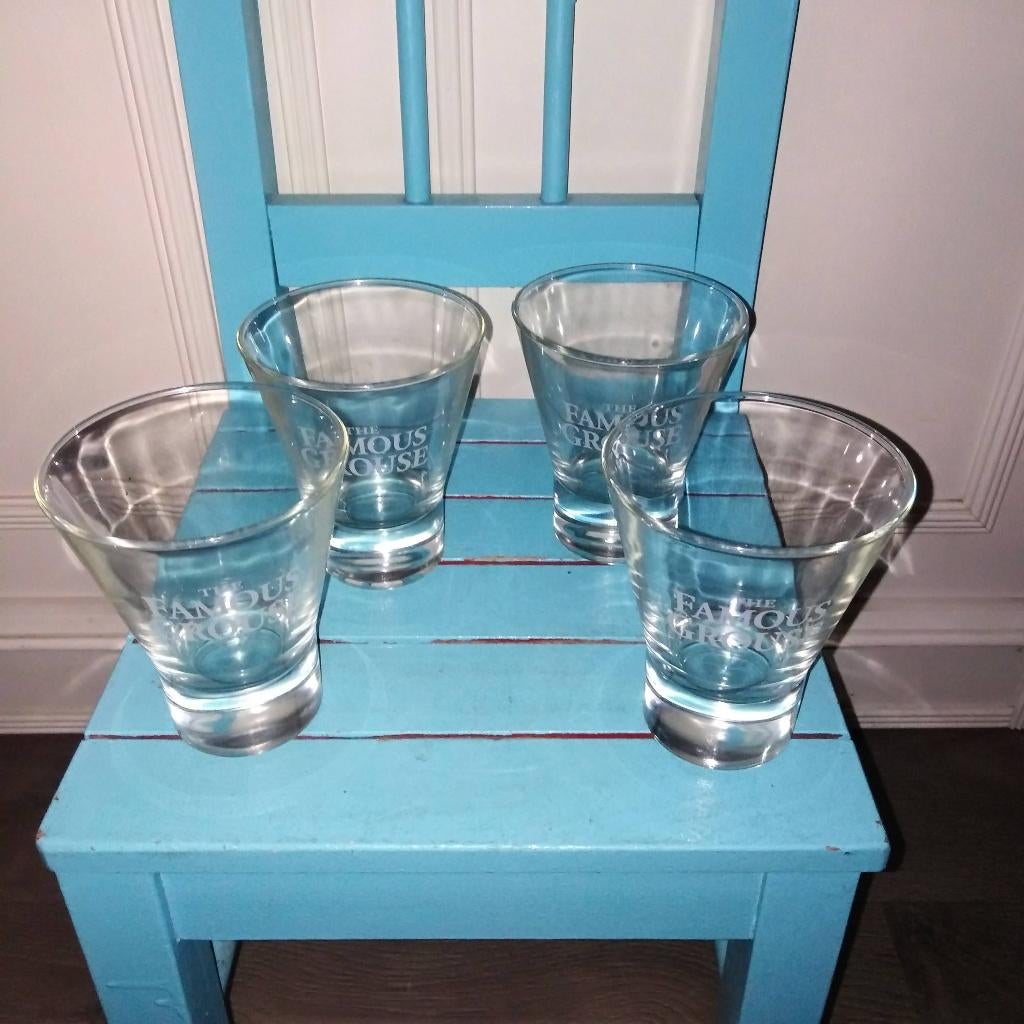 The Famous Grouse tumbler glazen 4 stuks, Verzamelen, Ophalen, Zo goed als nieuw, Overige typen