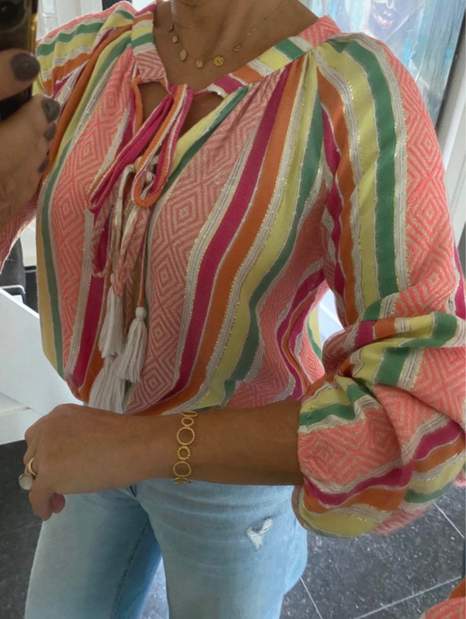 Gold&Silver, super leuke gypsy/bohemium/boho blouse, onesize, Kleding | Dames, Ophalen of Verzenden, Zo goed als nieuw, Maat 38/40 (M)