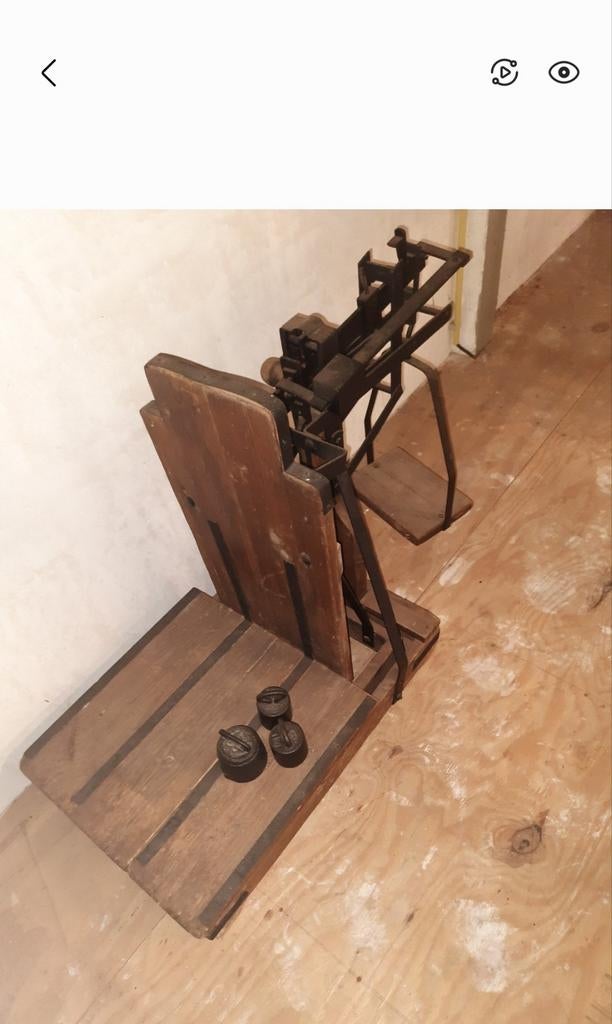 Antieke bascule weegschaal met gewichten, Antiek en Kunst, Antiek | Gereedschap en Instrumenten, Ophalen