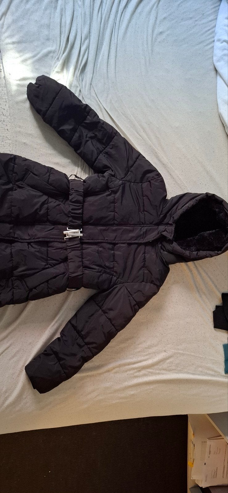 Twee winterjassen voor meisjes: zwart en roze, Gebruikt, Meisje, Ophalen of Verzenden, Jas