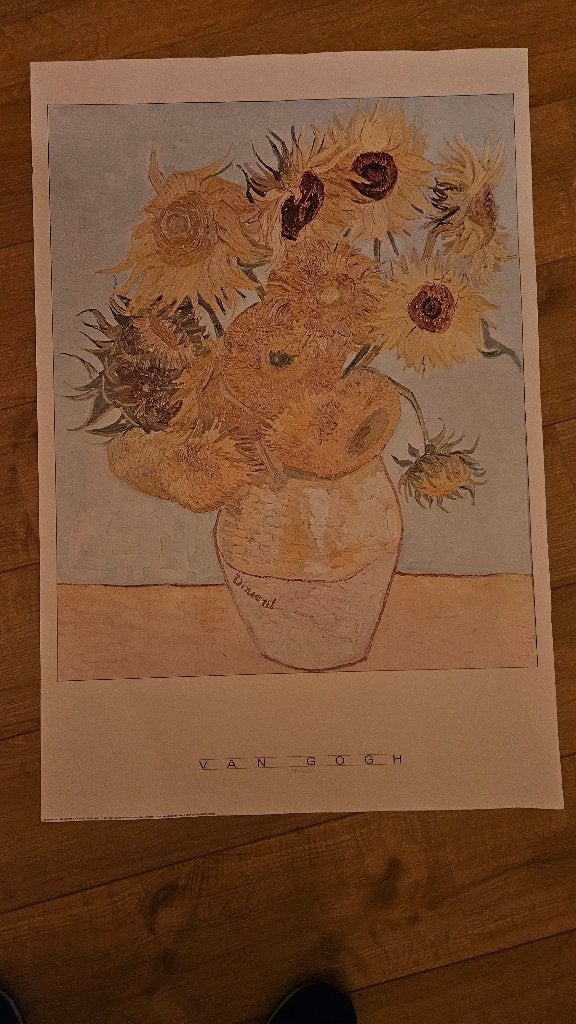 Poster Sunflowers van Van Gogh, Ophalen of Verzenden, A1 t/m A3, Dier of Natuur, Rechthoekig Staand